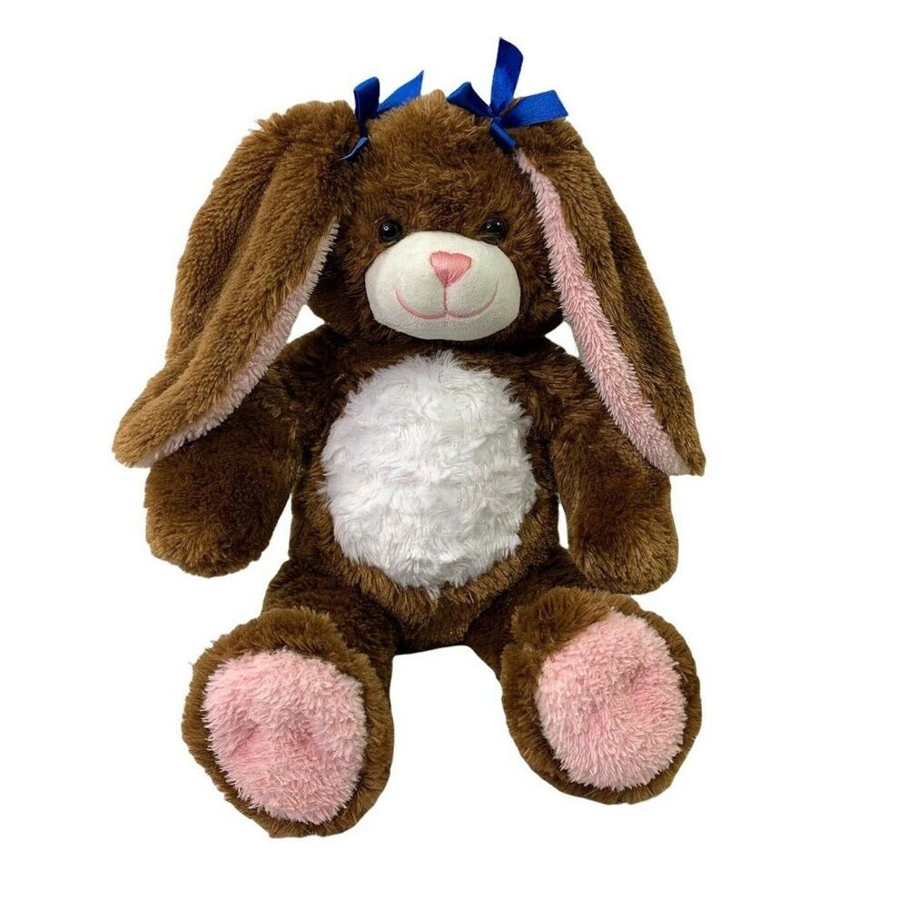 BABW Build-A-Bear Workshop Bunny Rabbit Plush‎ Brown Pink Stuffed Animal Toy